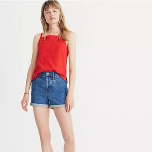 Madewell '90s Textured Square Neck Apron Tank Top